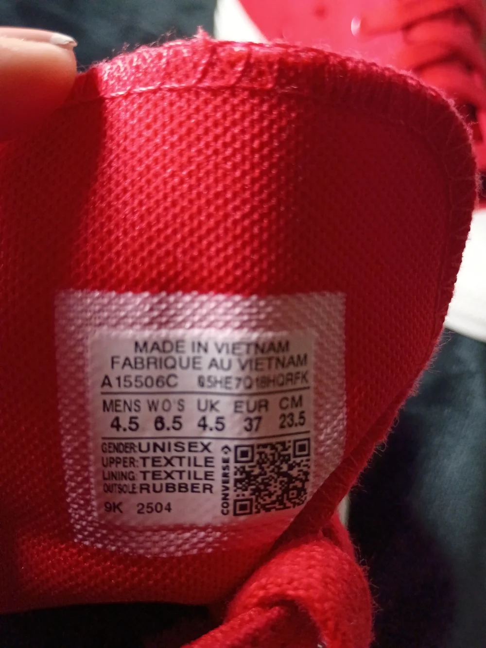 Converse Red High-Top Canvas Sneakers with White Toe Cap